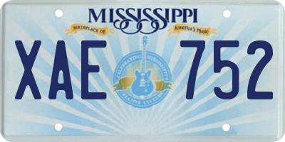 MS license plate XAE752