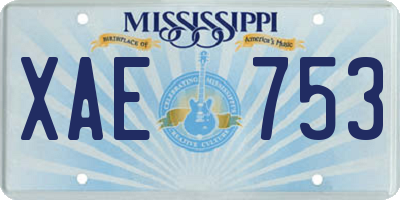 MS license plate XAE753