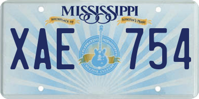 MS license plate XAE754