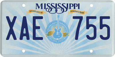 MS license plate XAE755