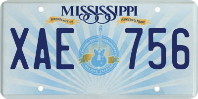 MS license plate XAE756