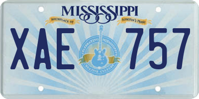 MS license plate XAE757