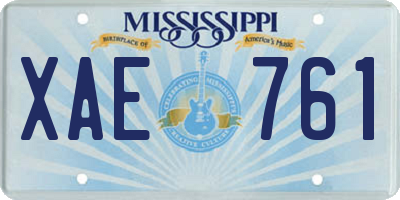 MS license plate XAE761