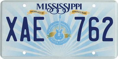 MS license plate XAE762