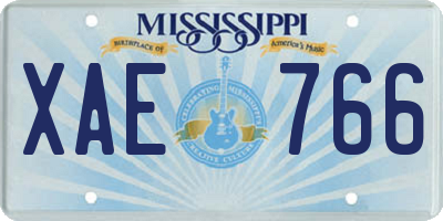 MS license plate XAE766