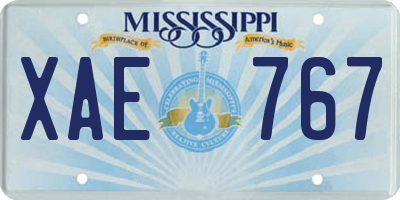 MS license plate XAE767