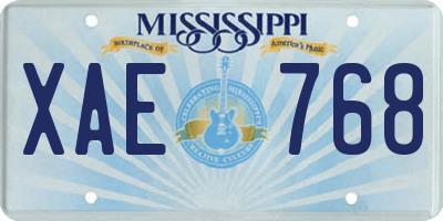 MS license plate XAE768