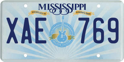 MS license plate XAE769