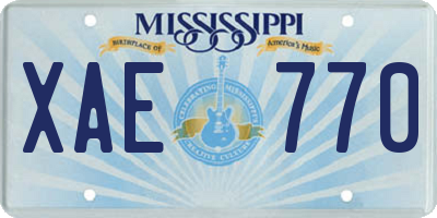 MS license plate XAE770