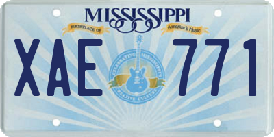MS license plate XAE771