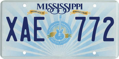 MS license plate XAE772