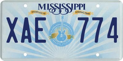 MS license plate XAE774