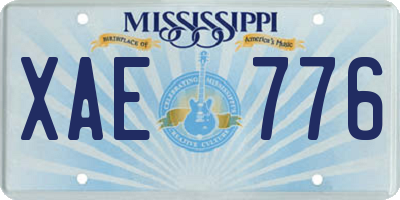 MS license plate XAE776