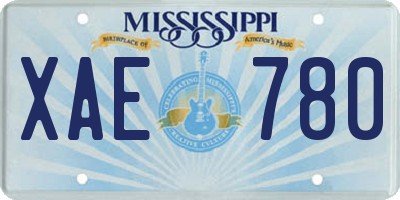 MS license plate XAE780