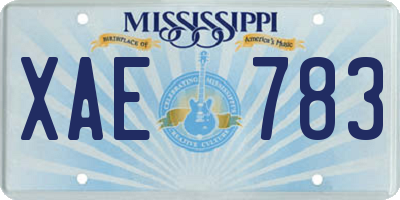 MS license plate XAE783
