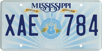 MS license plate XAE784