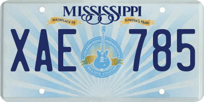 MS license plate XAE785