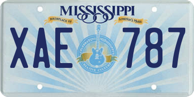 MS license plate XAE787