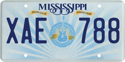 MS license plate XAE788