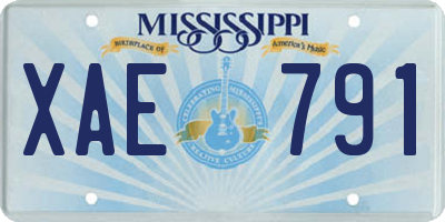MS license plate XAE791