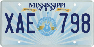 MS license plate XAE798