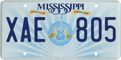 MS license plate XAE805