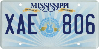MS license plate XAE806