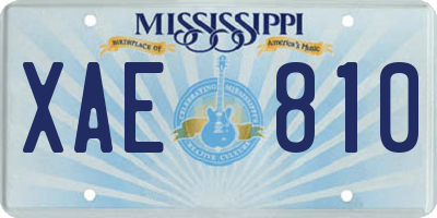 MS license plate XAE810
