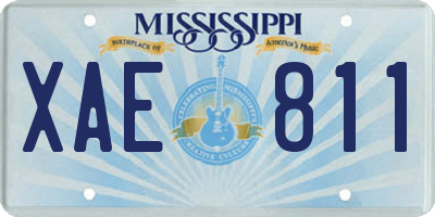MS license plate XAE811