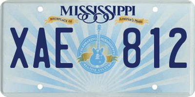 MS license plate XAE812