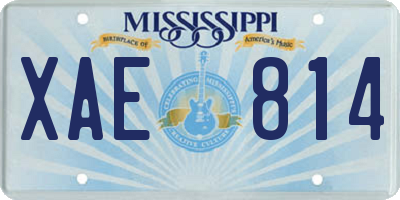 MS license plate XAE814