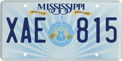 MS license plate XAE815