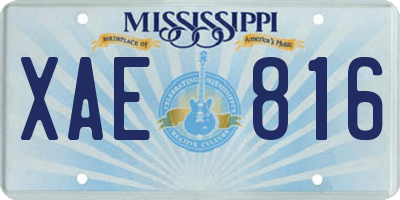 MS license plate XAE816