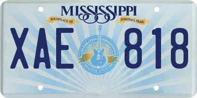 MS license plate XAE818
