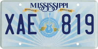 MS license plate XAE819