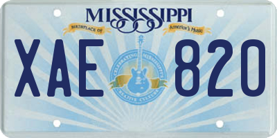 MS license plate XAE820