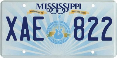 MS license plate XAE822