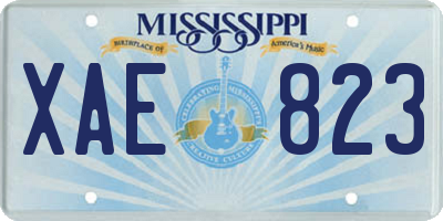 MS license plate XAE823
