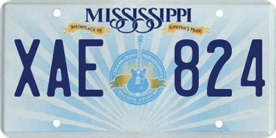 MS license plate XAE824