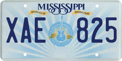 MS license plate XAE825