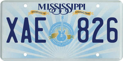 MS license plate XAE826