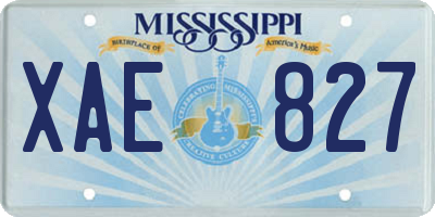 MS license plate XAE827