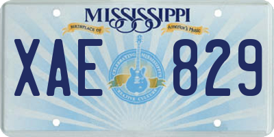 MS license plate XAE829
