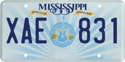 MS license plate XAE831