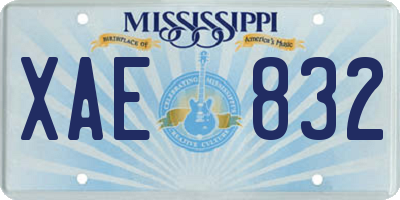 MS license plate XAE832
