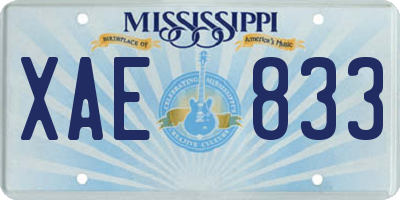 MS license plate XAE833