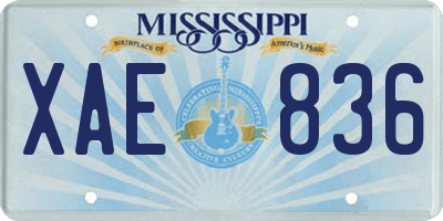 MS license plate XAE836