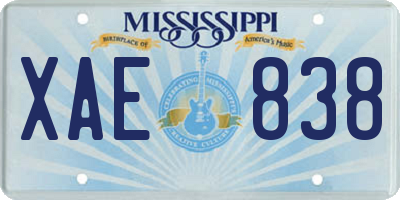 MS license plate XAE838