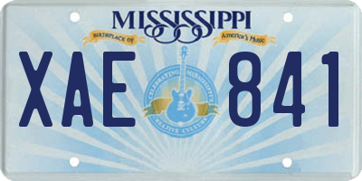 MS license plate XAE841