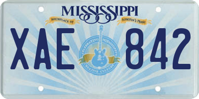 MS license plate XAE842